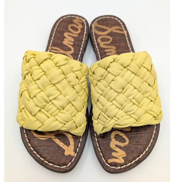 Sam Edelman Griffin Women's Flat Sandal Open Toe Modern Yellow Size US7M EU37 - Picture 3 of 9